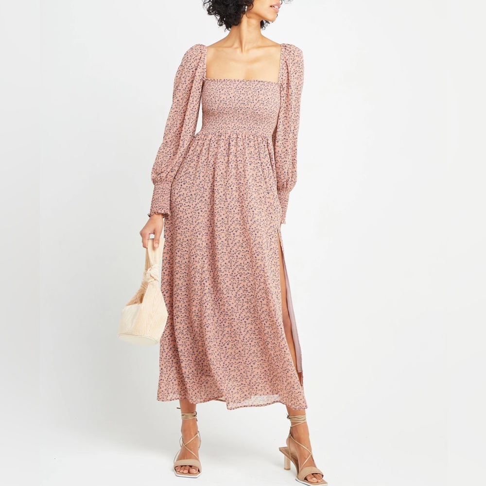 o.p.t Classic Smocked Maxi Dress